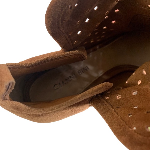 GIANNI BINI PEEP TOE SUEDE SHOES - Picture 8 of 12